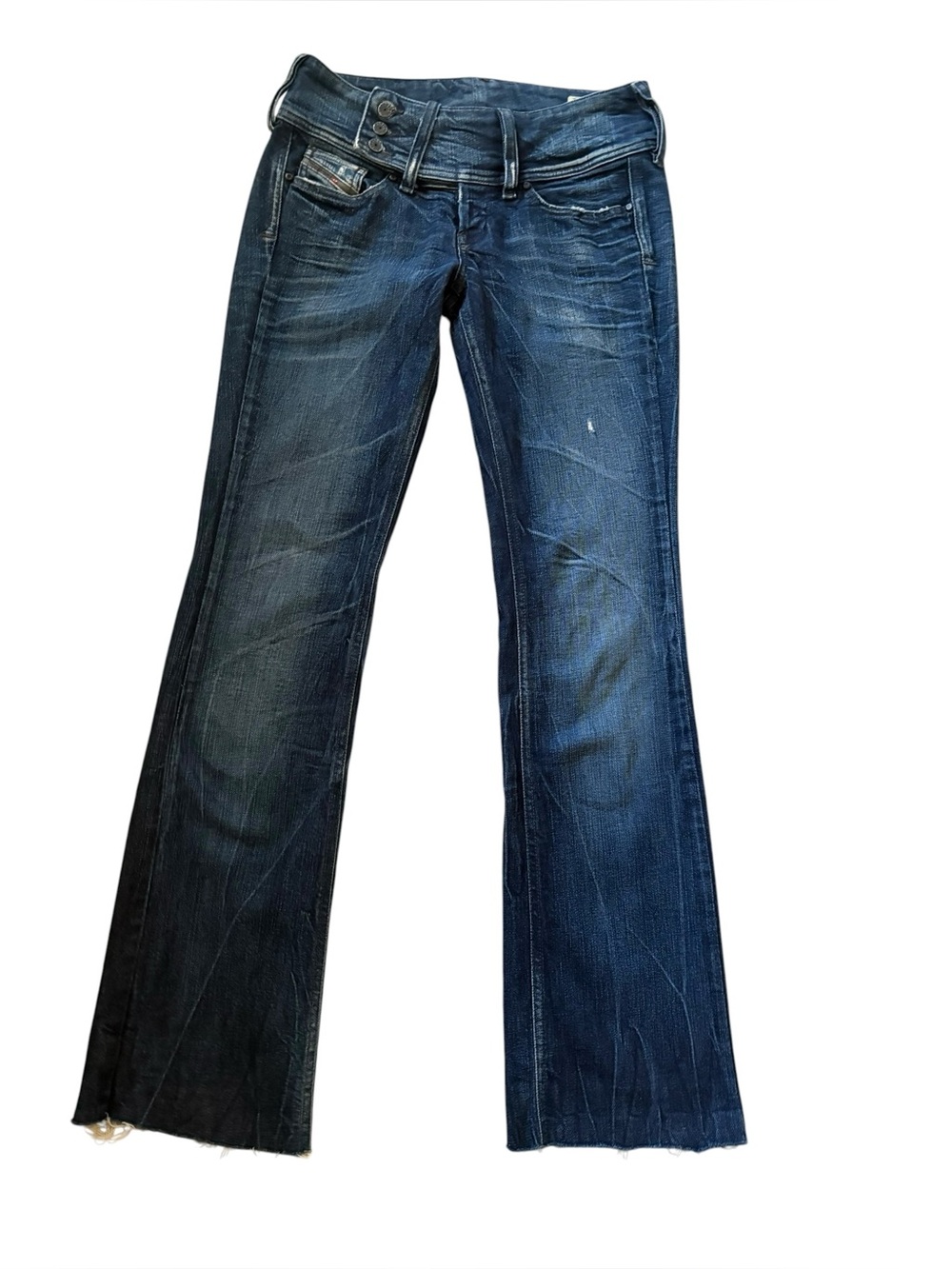 VTG Diesel Y2K Cherock 008XT Low Rise Sequin Patch Bootcut Jeans Italy Sz 26x32
